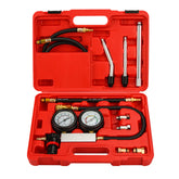 Bicos cylinder leak-down tester kit with dual gauges for quick pressure readings.