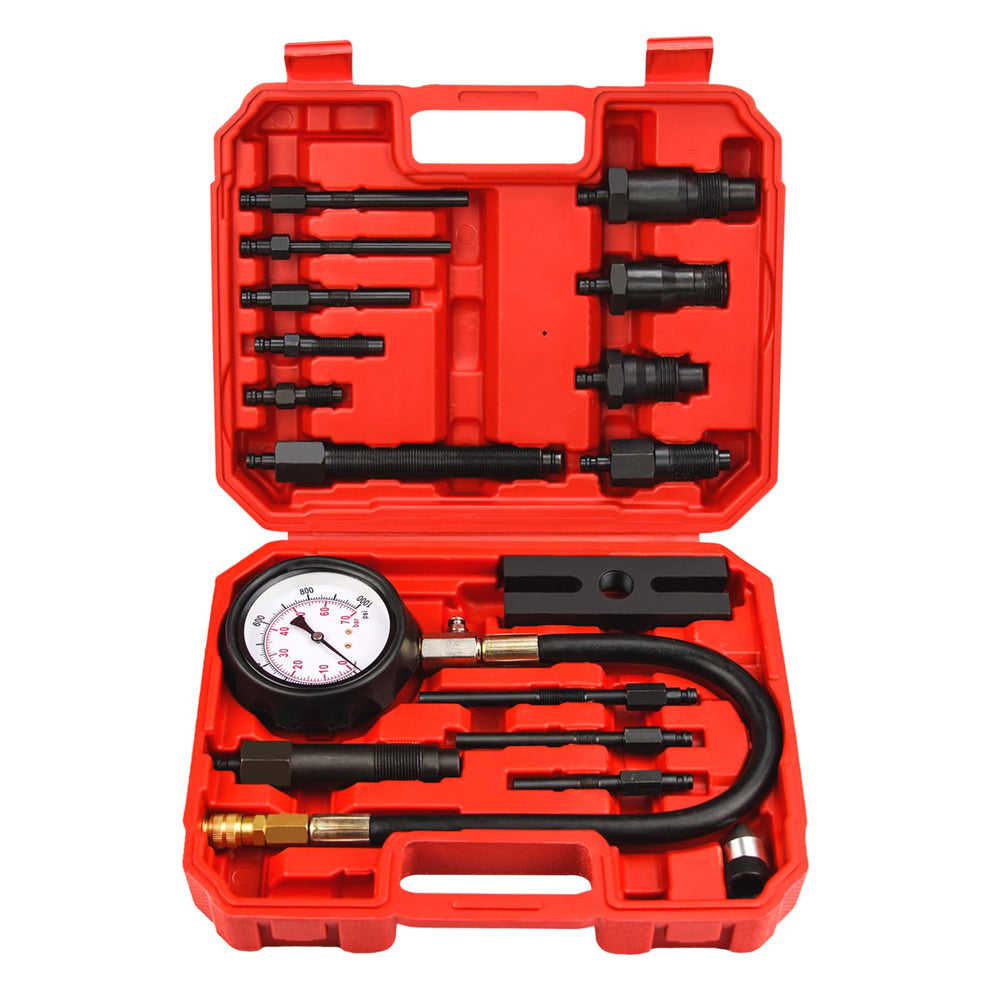 Bicos diesel compression tester gauge shows precise cylinder pressure for diagnostics.