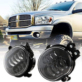 BICYACO Dodge Ram 1500 LED fog light front view delivering bright white beam for clear visibility