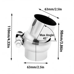 Bielpord universal exhaust elbow 63mm suitable for many systems