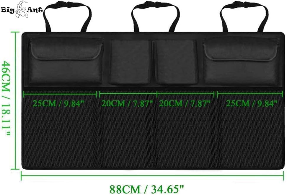 Big Ant trunk organizer folds away when not in use for compact storage.