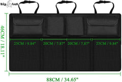 Big Ant trunk organizer folds away when not in use for compact storage.