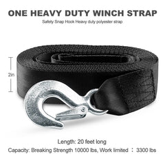 Big-AutoParts boat trailer strap supports up to 10,000 lbs breaking strength.