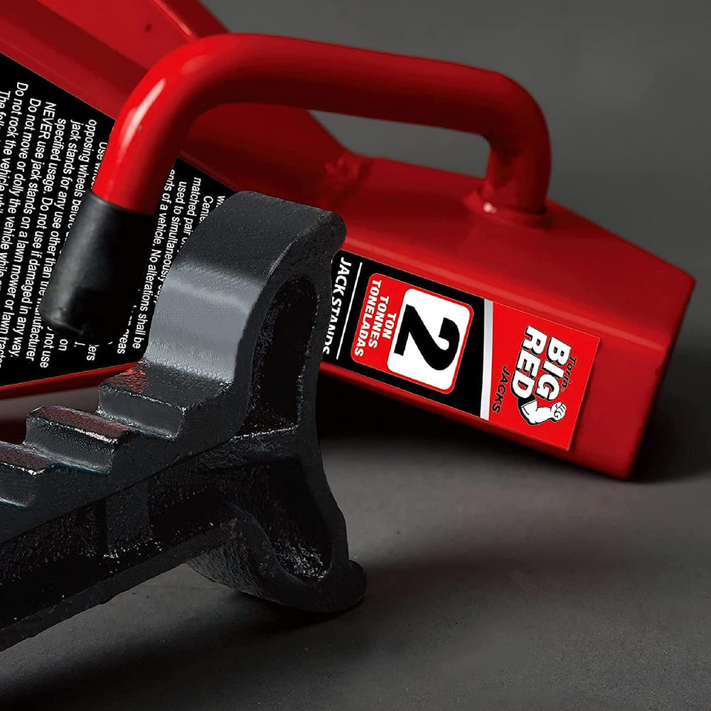 BIG RED AT42002R-3 supports up to 2 tons for small autos and sedans.