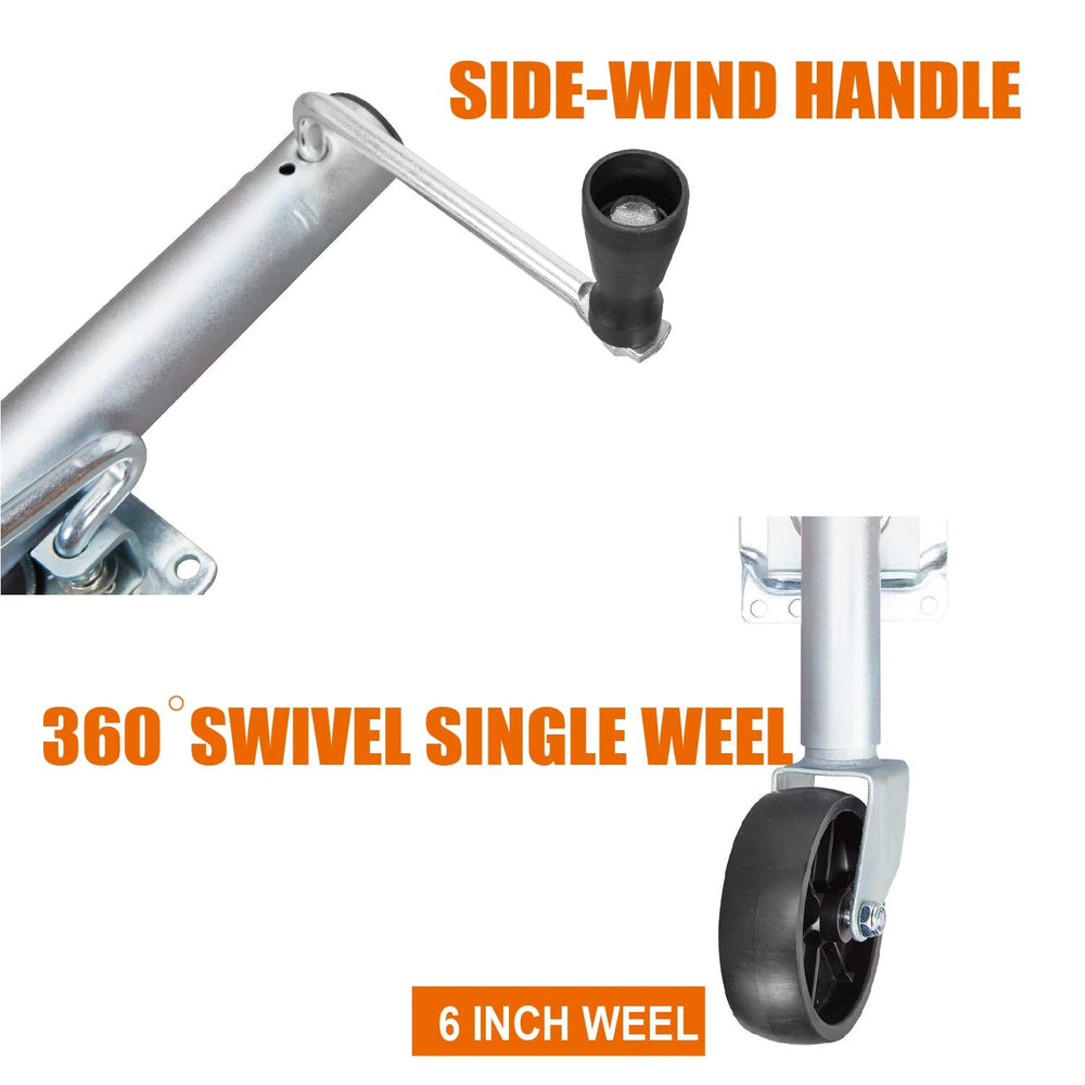 Wind handle on BIG RED jack enables fast, smooth cranking and height changes.