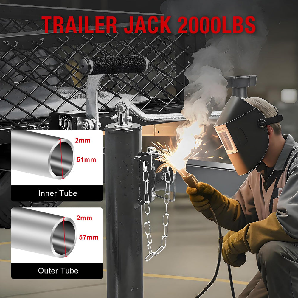 Trailor jack capable of up to two thousand pounds capacity