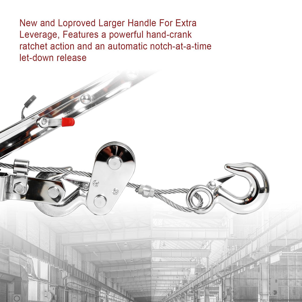 Double wheel and claw design on Big RED Come Along enhances stability.