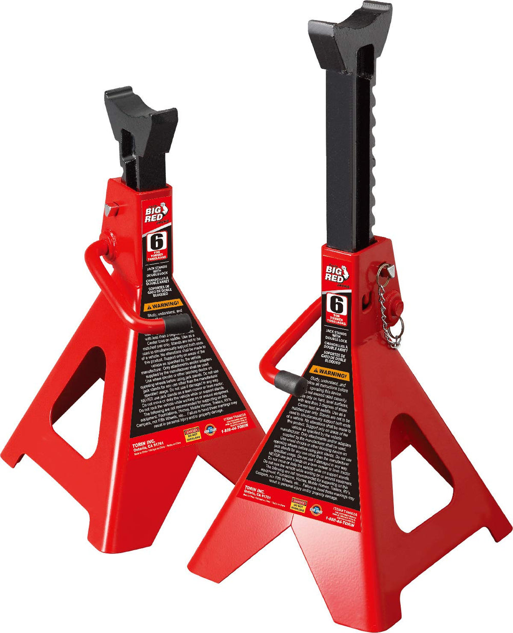BIG RED T46002A jack stands showing base and saddle for stable load contact