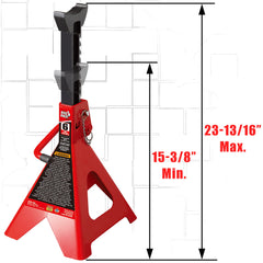 Removable locking pin on BIG RED jacks stands for enhanced safety