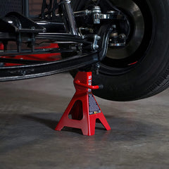 Big RED Torin steel jack stands ASME-tested for reliability and safety