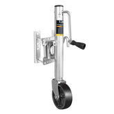BIG RED trailer jack with a 6-inch wheel for smooth trailer repositioning.