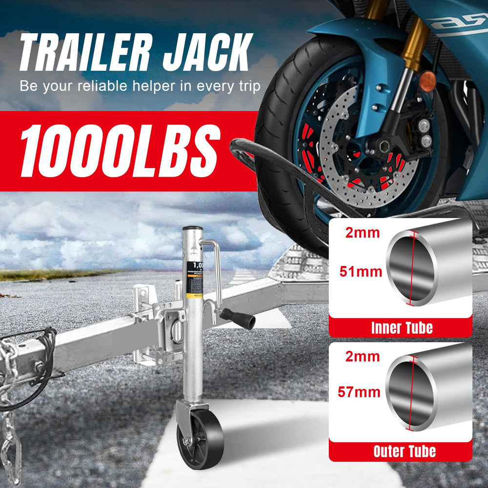 Fits 3 to 5 inch trailer tongues for broad compatibility with BIG RED jack.