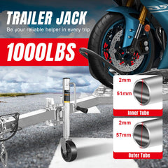 Fits 3 to 5 inch trailer tongues for broad compatibility with BIG RED jack.