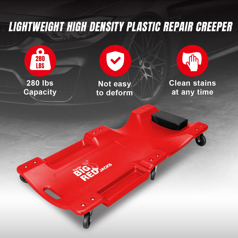 Six 360-degree swivel casters on BIG RED TRP6240 for smooth movement
