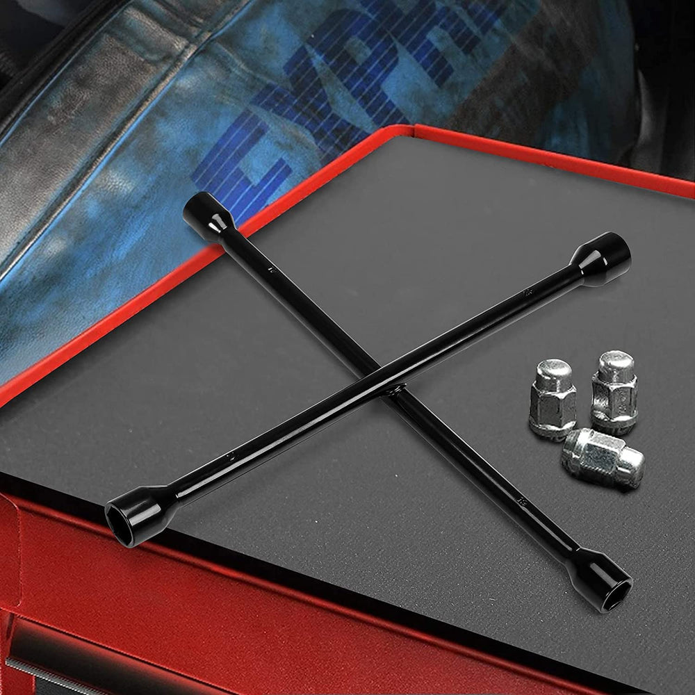 BIG RED TRX31101-14FR cross lug wrench showing 11-16 socket size for SAE lug nuts.