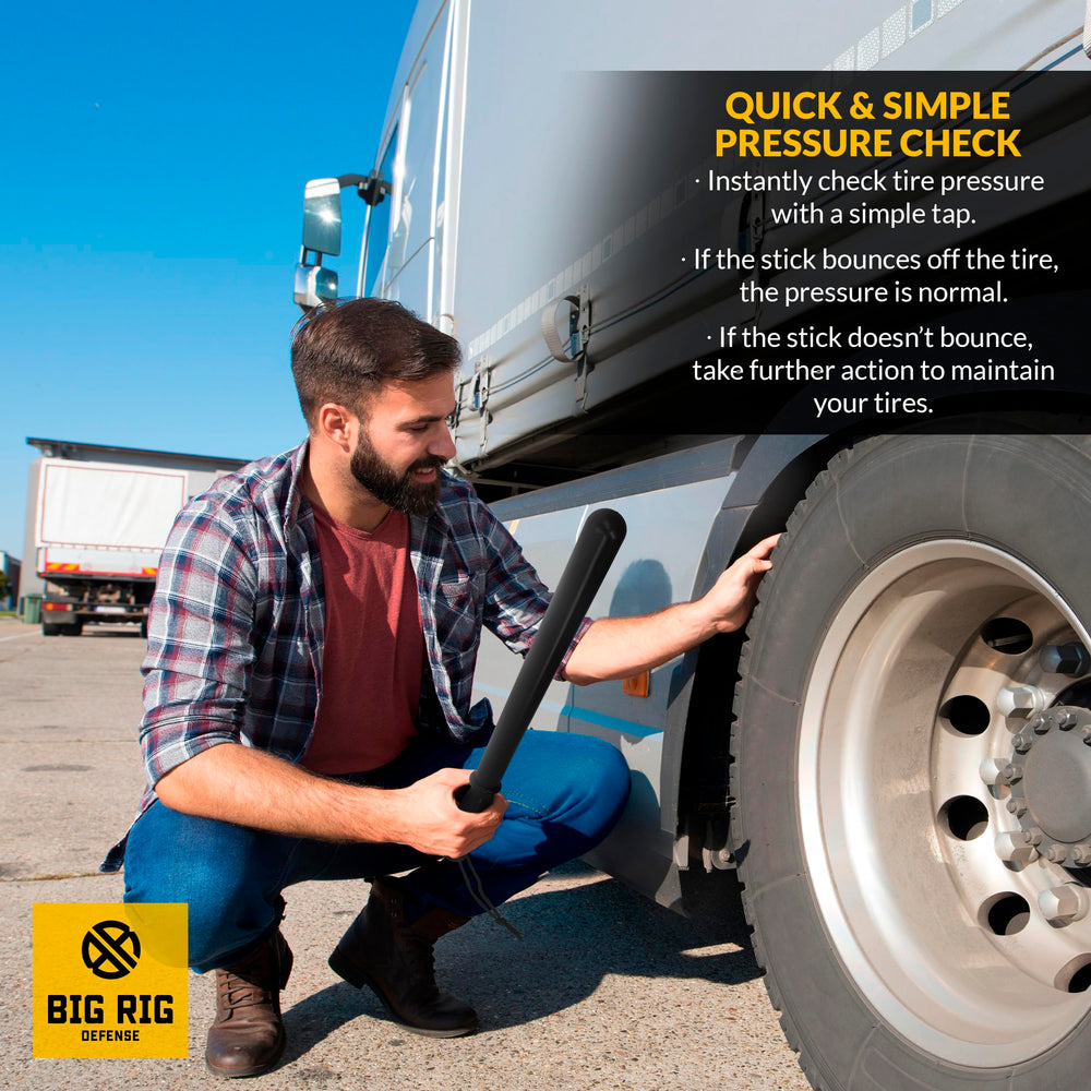 BIG RIG DEFENSE B R nylon wrist strap secures the tire knocker