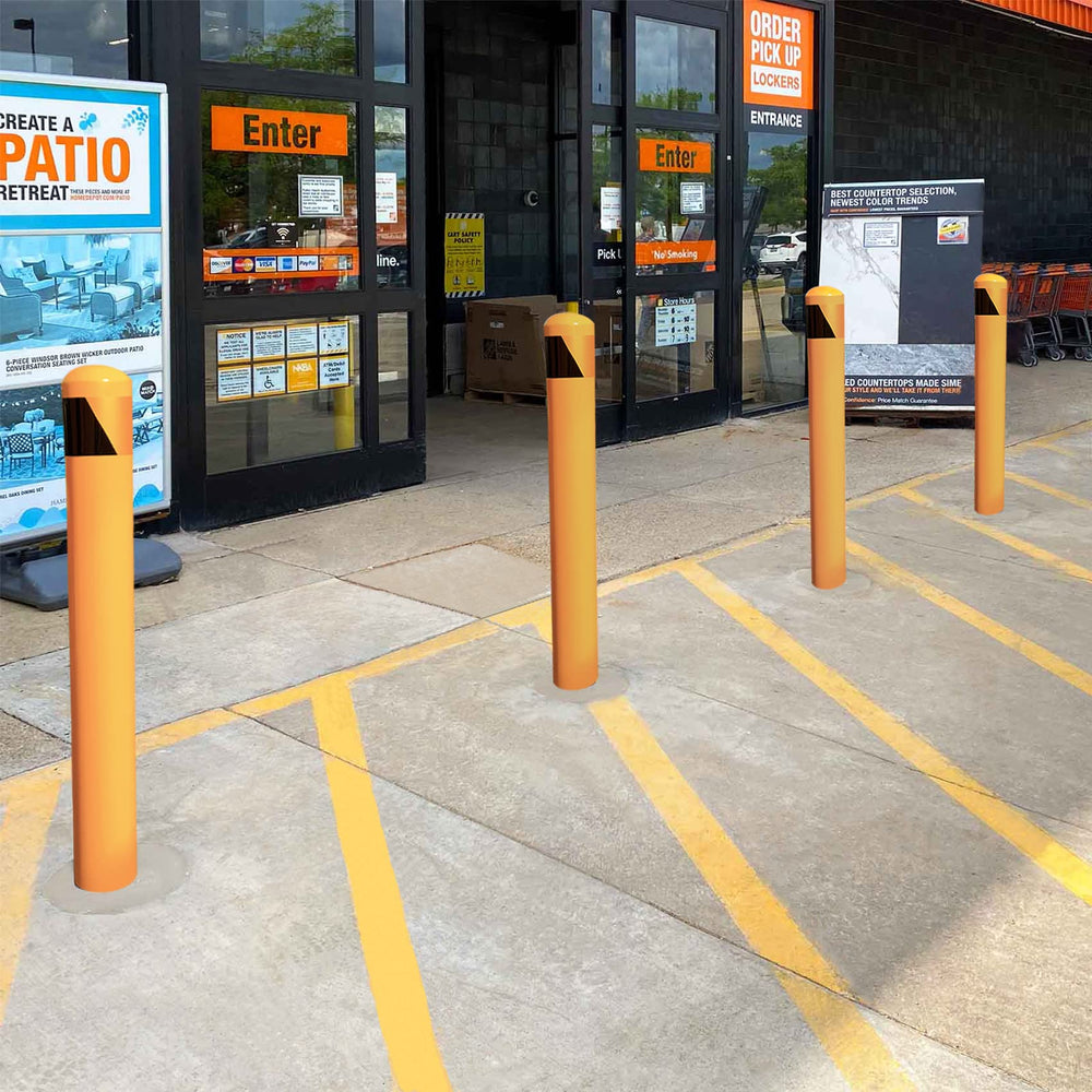 Bigalleons durable metal barrier for parking lots and driveways.