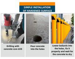 Bigalleons steel bollard with 27 pounds weight offers sturdy protection.