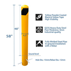 Bigalleons yellow powder coat close-up highlighting protective finish and durability.