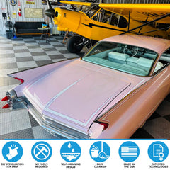 Big Floors GarageTrac easy-clean tiles resist stains and dirt.