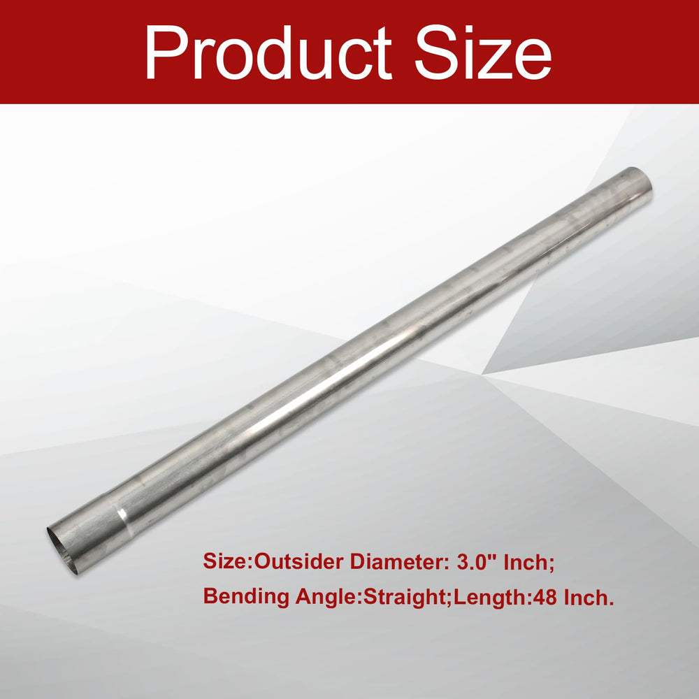 BIGREAT 409 steel 3in exhaust pipe end view highlights clean welds and seamless tube.