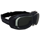 Bikershades fit-over goggles for glasses show comfortable, over-glasses riding protection.