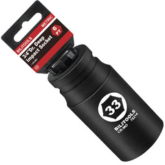 BILITOOLS 33mm deep impact socket for fast 3/4 inch drive axle nut work.