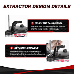 BILITOOLS 9L oil extractor capacity graphic shows a 9-liter reservoir.