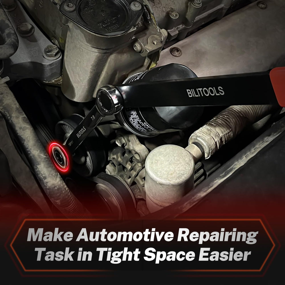 BILITOOLS extension arm for belt tensioners helps reach hard-to-access pulleys.