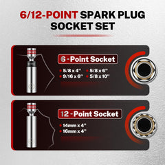 BILITOOLS spark plug socket 360 swivel design improves access.