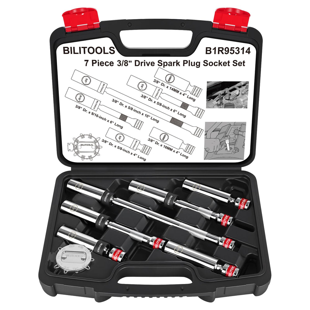 BILITOOLS spark plug socket 9/16 in with magnetic grip for secure engagement.