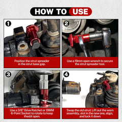 BILITOOLS Strut Spreader Tool expands spring struts and ball joints quickly.