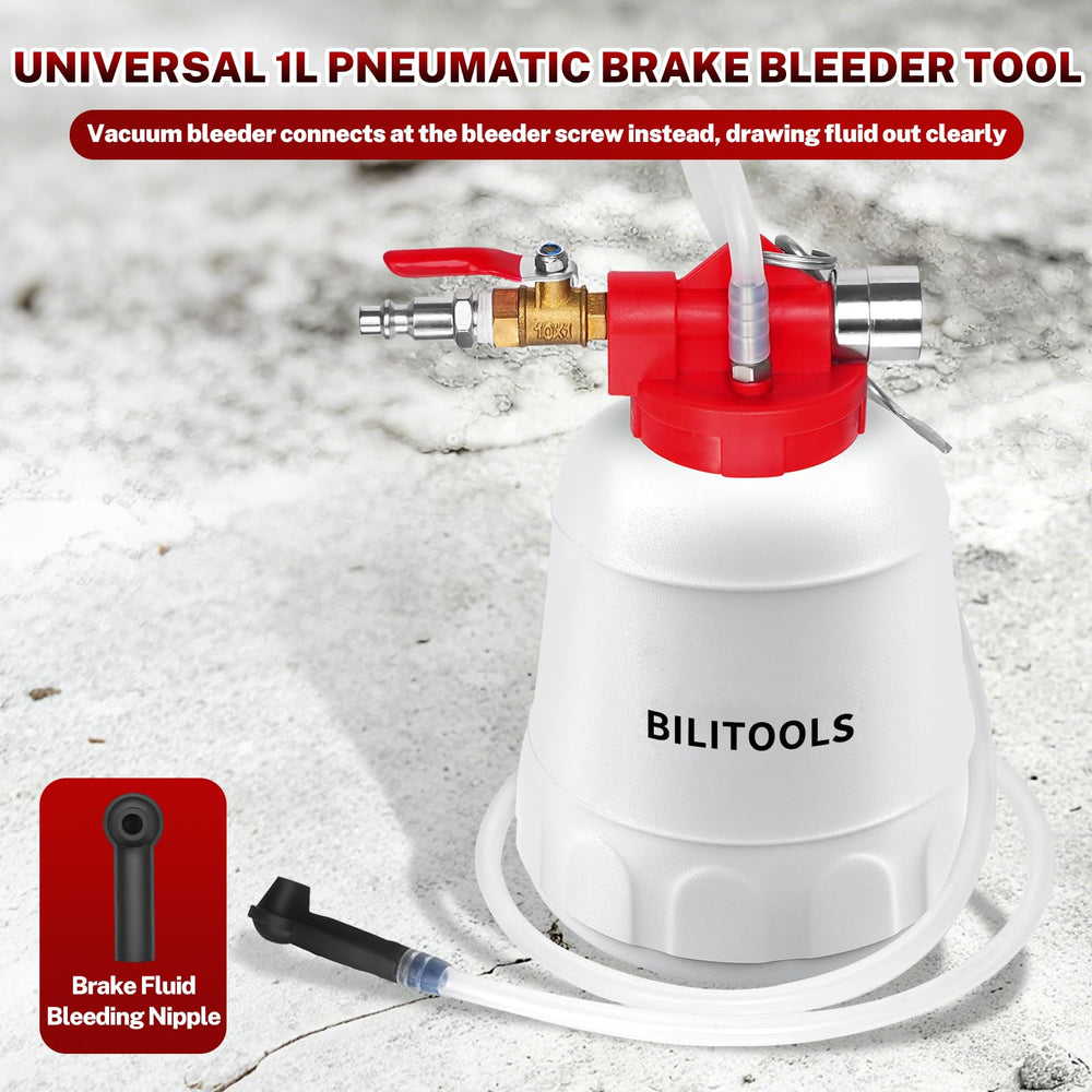 BILITOOLS 1L brake bleeder kit hanging hook supports efficient workflows in shops.