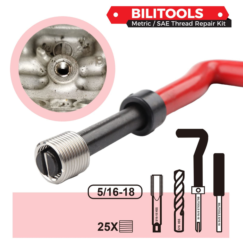 BILITOOLS 304 stainless thread inserts boost durability for varied metals.