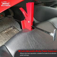 BILITOOLS brake pedal depressor with trigger grip ensures stable operation.
