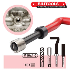 BILITOOLS installation tool for precise insert placement in metal.