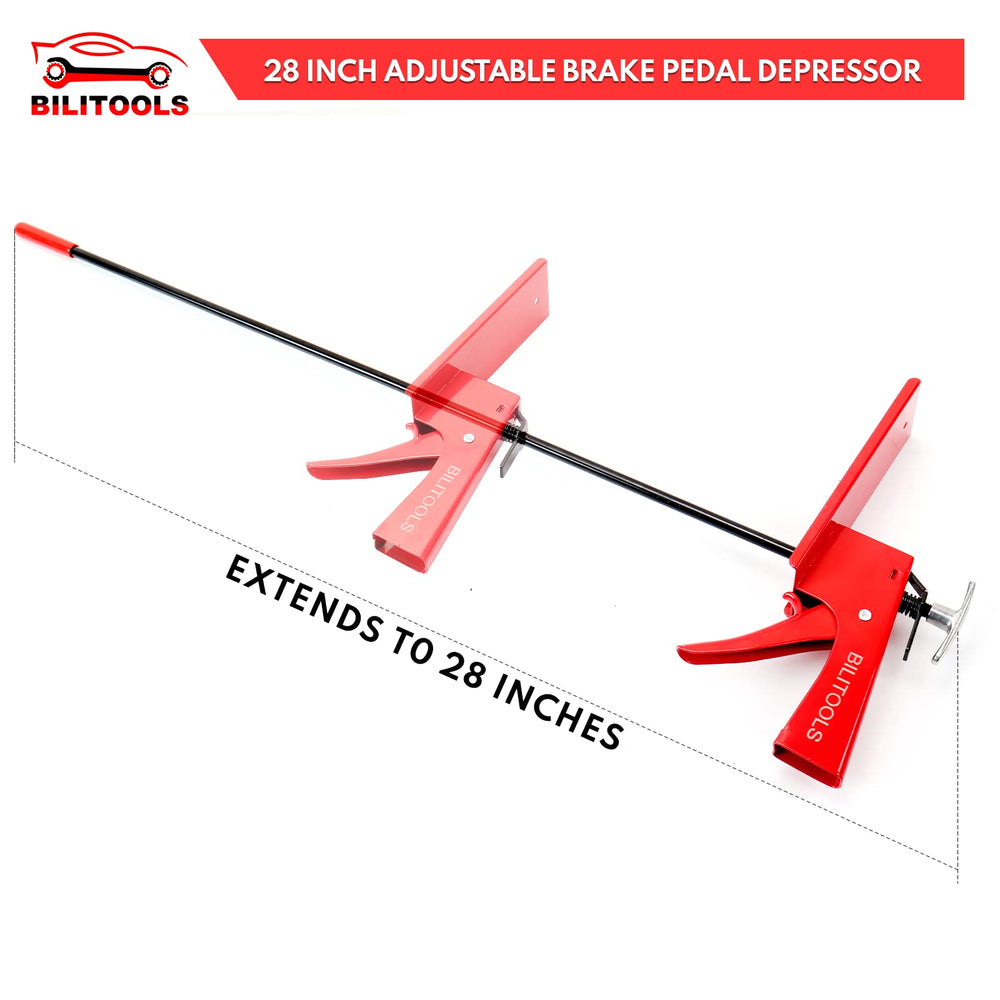BILITOOLS pedal depressor shaft length adjustable up to 28 inches for precise positioning.