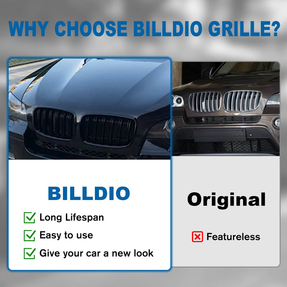 BILLDIO easy-install front grille no-drill replacement for quick upgrade