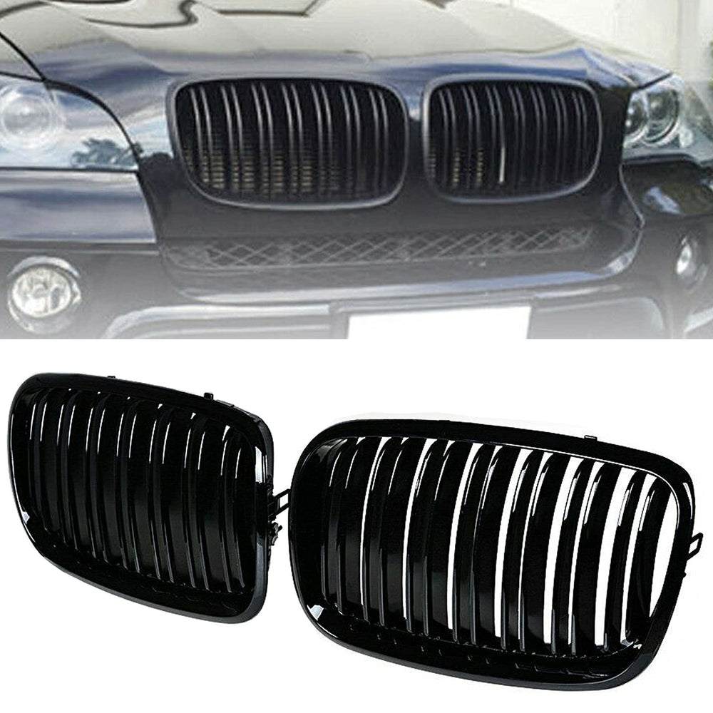 BILLDIO front bumper kidney grille in glossy black enhances BMW X5/X6 exterior
