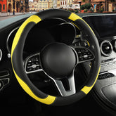 Binsheo steering wheel cover with breathable microfiber texture for comfortable driving.