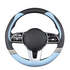 Binsheo universal 15-inch steering cover fit on a rim in a car interior