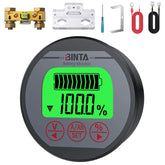BINTA Shunt Battery Monitor front view with backlit display for quick power checks.
