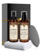 BIOOICH leather cleaner bottle pour enables easy stain removal on handbags.