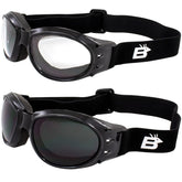 Birdz Eagle Red Baron goggles with clear lenses for daytime visibility and wind protection.