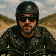 Birdz Eagle Red Baron goggles suited for motorcycle biking with secure fit.