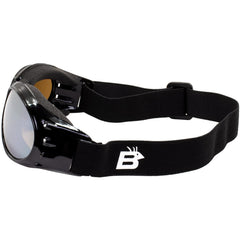 Birdz Eagle Red Baron goggles protecting against wind and dust during rides