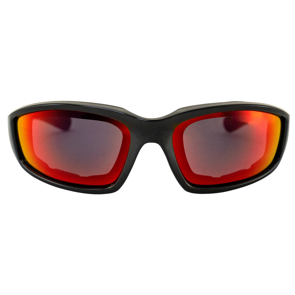 Birdz Oriole red G-Tech lenses for glare control on daytime rides.