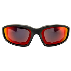 Birdz Oriole red G-Tech lenses for glare control on daytime rides.