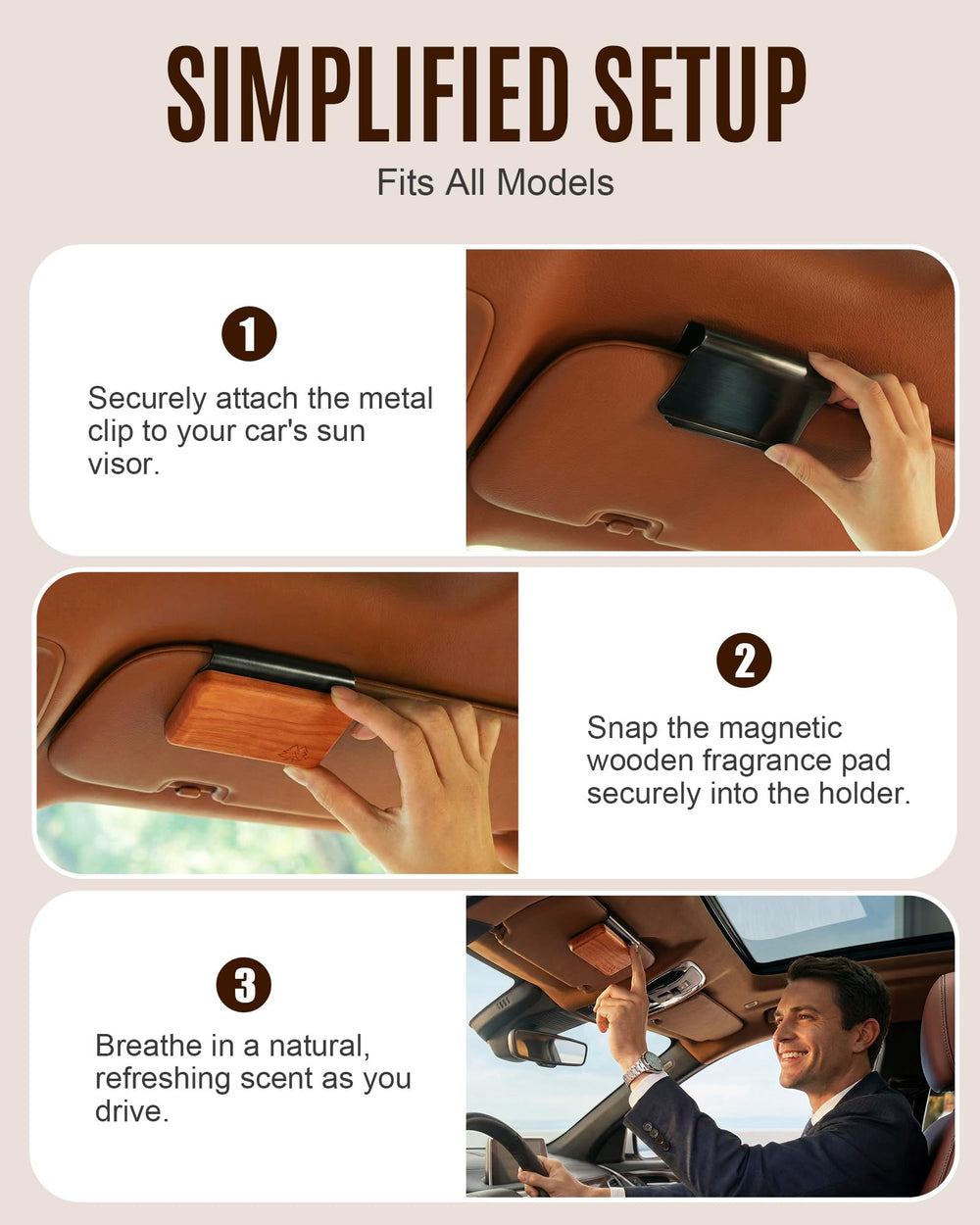 Bispoy metal clip design secures the scent chip without scratches.