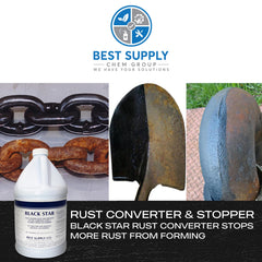 BLACK STAR MRO Chem Rust Converter coverage-area illustrates large-area versatility.
